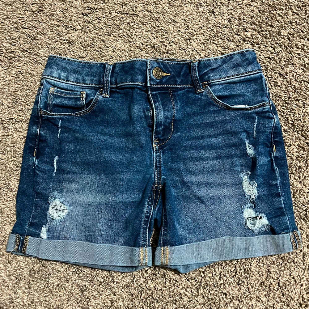 SO brand girls denim shorts sz 12 adj waist